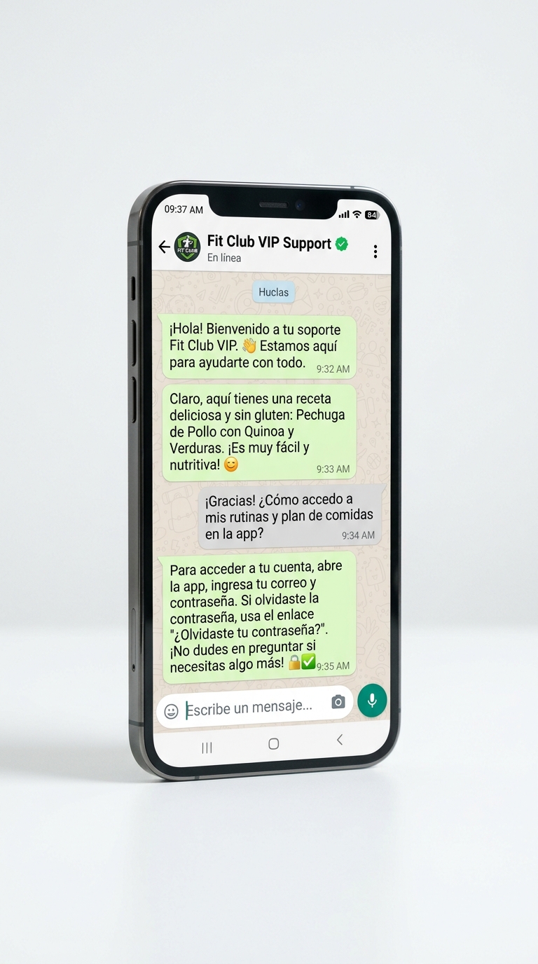 Soporte VIP por WhatsApp Fit Club